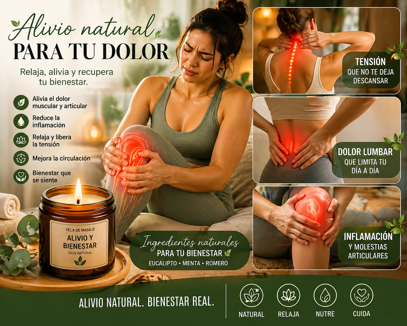 Vela de masaje contra la Inflamación 4oz