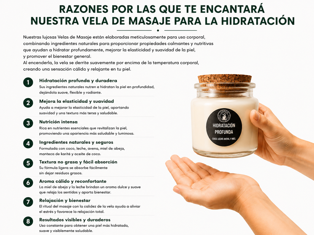 Vela de masaje para la Hidratación Profunda 4oz